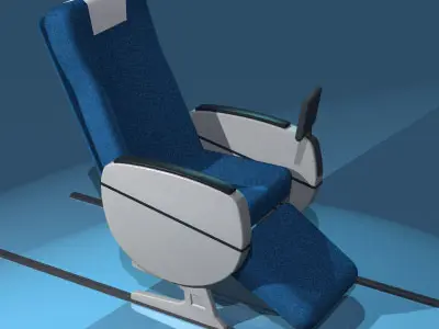Plane train seats business class 3D model
