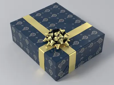 Realistic Christmas Present 08 3D model