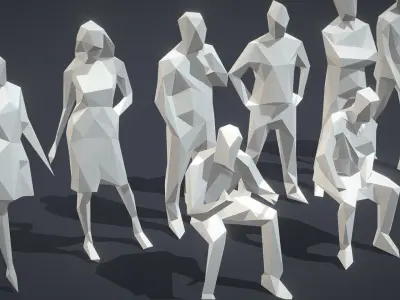 Free Pack - Lowpoly People Free low-poly 3D model