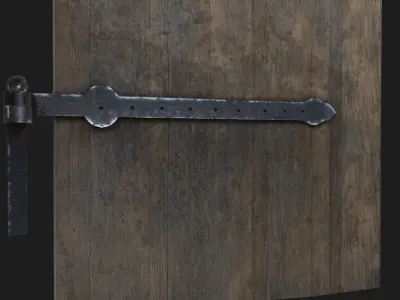 Low poly Medieval Door 3D model Low-poly 3D model