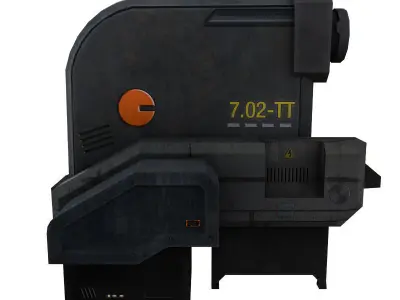 Turret 2 machine gun Low-poly 3D model