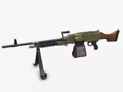 KSP 58 Machine Gun Low-poly PBR Low-poly 3D model