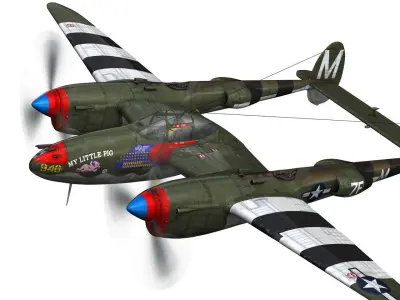 Lockheed P-38 Lightning - My little Pig 3D model