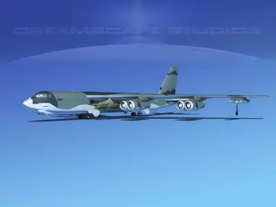 Boeing B-52G Stratofortress V02 3D model