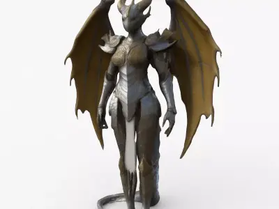 Dragon Woman Low-poly 3D model