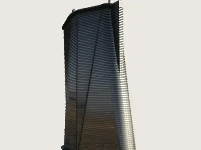 Building Skyscraper City Town Downtown Street Futuristic Utopia Low-poly 3D model