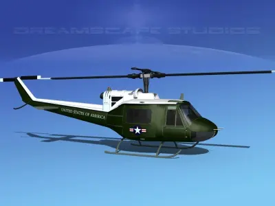 Bell UH-1B Iroquois V14 US Marines 3D model