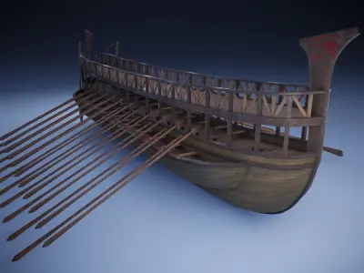 Phoenician Warship Low-poly 3D model