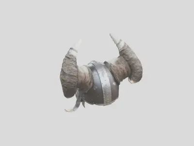 Horned Enig Helm Low-poly 3D model
