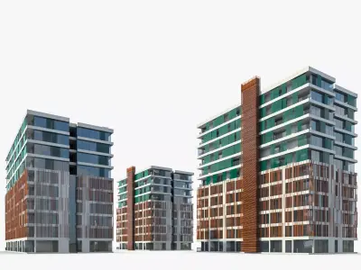 Residential Building Low-poly 3D model