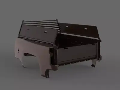 Chevy truck bed rails with cover 3D model