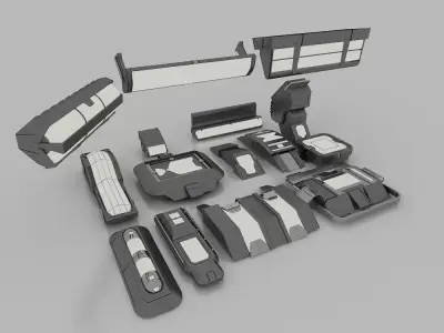 SCI FI LIGHT MODELS x 15 3DS MAX 3D model