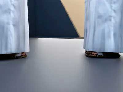 Traditional arab man qatar from dubaii posed standing 3D model 3D model