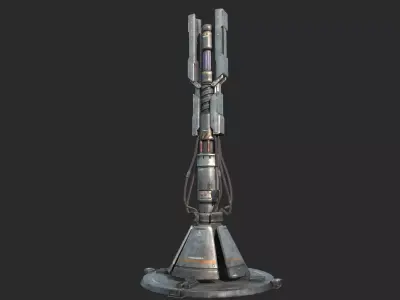 Science fiction equipment signal tower 3D model