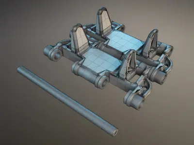  ZSU-23-4 Shilka Tracks High-Poly 3D model