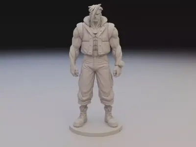 Charlie Nash Street Fighter Statue - Alpha Military Hero 3D print model