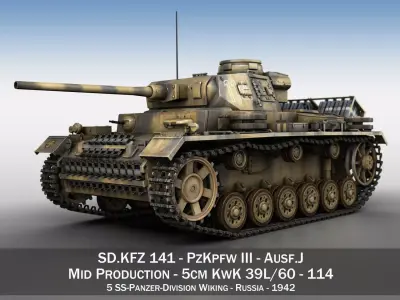 PzKpfw III - Ausf J - 114 3D model