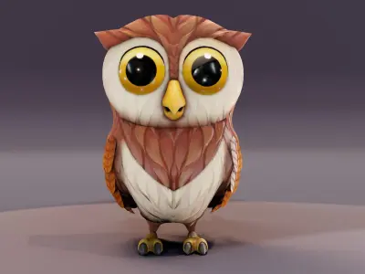 Cartoon Owl 3D Models Low-poly 3D model