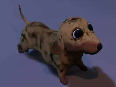 Cute Dog Low-poly 3D model