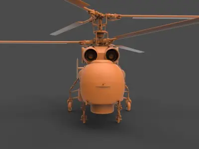 Ka-27 orange helicopter 3D print model