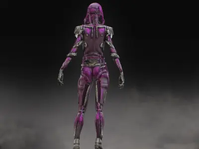 Sci Fi Robot Aurora Low-poly 3D model