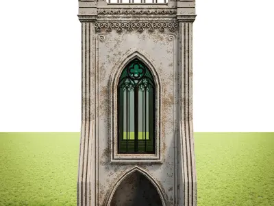 GOTHIC CASTLE BUILDING 22 Low-poly 3D model