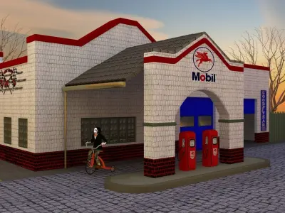 Gasoil pump Free 3D model