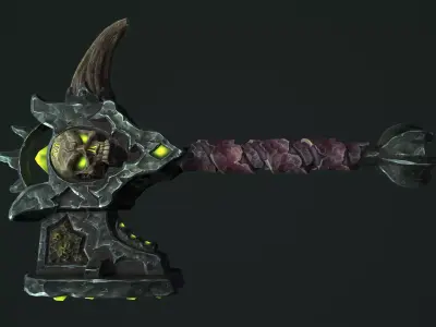 Undead battle-hammer Low-poly 3D model