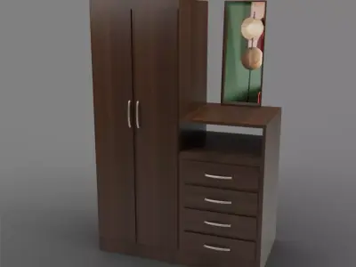 Stylish Bedroom Cupboard Free 3D model