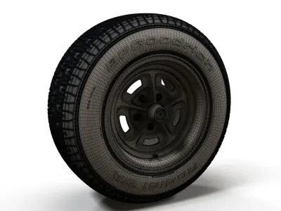 Muscle car wheel 3D model