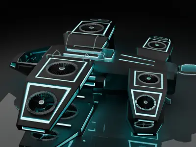 Sci Fi Air Craft Low-poly 3D model