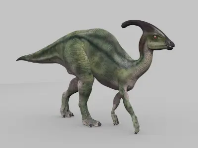 Parasaurolophus 8192 HD - 3d animated model Low-poly 3D model