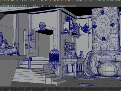 House cartoon Low-poly 3D model