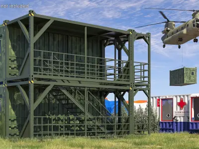 Portable Military Shelter Container Structure 3D model