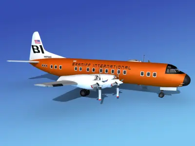 Lockheed L-188 Electra HP Braniff Intl 4 3D model