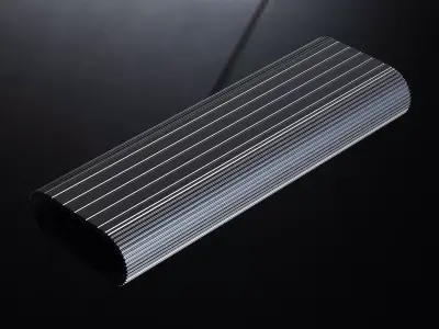 Aluminum Extruded Ribbed Oval Closet Rod MOD AL-06ft Low-poly 3D model