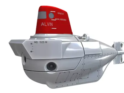 Alvin submarine Low-poly 3D model