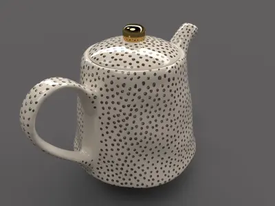 Tea bot Low-poly 3D model