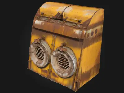Rusty Industrial Fans Gritty Ventilation for Realistic Scenes 3D model