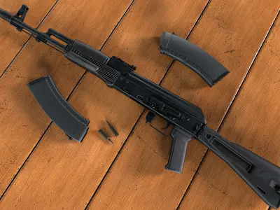 AK-74M assault rifle Low-poly 3D model