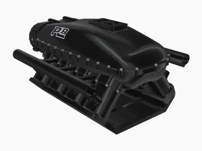Magnatron 481x billet intake manifold Low-poly 3D model