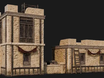 37-40 - Arabic Houses 4K Low-poly 3D model