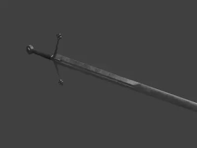 Two Handed Scottish Sword Claymore Low-poly 3D model