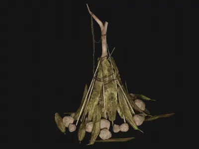 JUNGLE SWAMP SHELTER HUT HUNTER WILD TENT AAA COLLECTION Low-poly 3D model