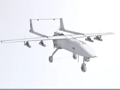 Fighter Drone P071A-020  Low High Poly High-Precision Low-poly 3D model