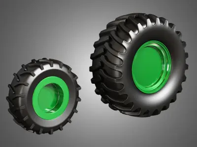 Tractor Tires and Rims - T03 3D model
