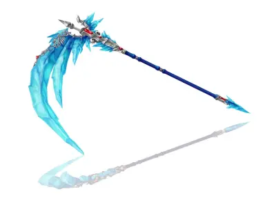 Crystal Scythe Low-poly 3D model