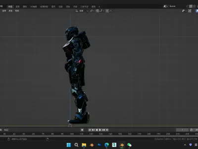 4K futuristic concept sci-fi design mecha man 3D model