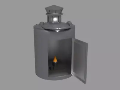 Candlelit Lamp Low-poly 3D model