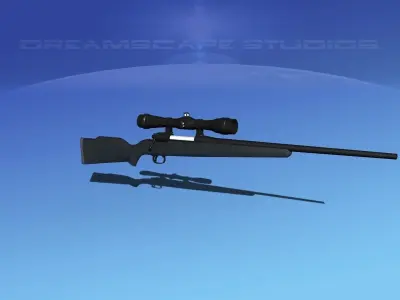 243 Rifle with Scope 3D model